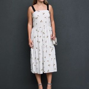 English Factory Palm Stripe Midi Dress, Size S